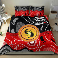 Aboriginal Flag Style Dot Art And Abstract Kangaroo Bedding Set - Wonder Print Shop