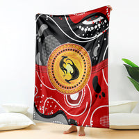 Aboriginal Flag Style Dot Art And Abstract Kangaroo Blanket
