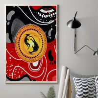Aboriginal Flag Style Dot Art And Abstract Kangaroo Canvas Wall Art - Wonder Print Shop