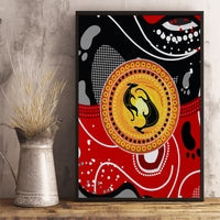 Aboriginal Flag Style Dot Art And Abstract Kangaroo Canvas Wall Art - Wonder Print Shop