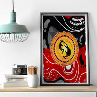 Aboriginal Flag Style Dot Art And Abstract Kangaroo Canvas Wall Art - Wonder Print Shop