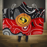 Aboriginal Flag Style Dot Art And Abstract Kangaroo Hooded Blanket