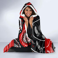 Aboriginal Flag Style Dot Art And Abstract Kangaroo Hooded Blanket