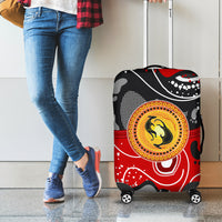 Aboriginal Flag Style Dot Art And Abstract Kangaroo Luggage Cover - Wonder Print Shop