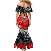 Aboriginal Flag Style Dot Art And Abstract Kangaroo Mermaid Dress - Wonder Print Shop