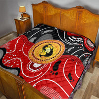 Aboriginal Flag Style Dot Art And Abstract Kangaroo Quilt - Wonder Print Shop