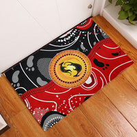 Aboriginal Flag Style Dot Art And Abstract Kangaroo Rubber Doormat - Wonder Print Shop