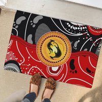 Aboriginal Flag Style Dot Art And Abstract Kangaroo Rubber Doormat - Wonder Print Shop