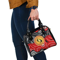 Aboriginal Flag Style Dot Art And Abstract Kangaroo Shoulder Handbag