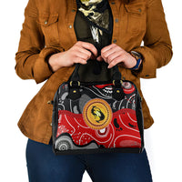 Aboriginal Flag Style Dot Art And Abstract Kangaroo Shoulder Handbag