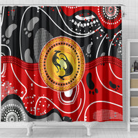 Aboriginal Flag Style Dot Art And Abstract Kangaroo Shower Curtain