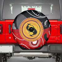Aboriginal Flag Style Dot Art And Abstract Kangaroo Spare Tire Cover - Wonder Print Shop