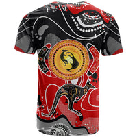 Aboriginal Flag Style Dot Art And Abstract Kangaroo T Shirt - Wonder Print Shop