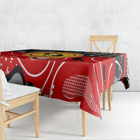 Aboriginal Flag Style Dot Art And Abstract Kangaroo Tablecloth - Wonder Print Shop