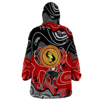 Aboriginal Flag Style Dot Art And Abstract Kangaroo Wearable Blanket Hoodie - Wonder Print Shop
