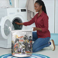 Black History Fight Like A Girl Laundry Basket African Feminist Icons and Bold Retro Art Style - Wonder Print Shop