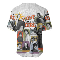 Black History Fight Like A Girl Baseball Jersey African Feminist Icons and Bold Retro Art Style - Wonder Print Shop
