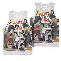 Black History Fight Like A Girl Basketball Jersey African Feminist Icons and Bold Retro Art Style - Wonder Print Shop