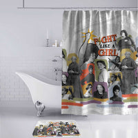 Black History Fight Like A Girl Bathroom Set African Feminist Icons and Bold Retro Art Style - Wonder Print Shop