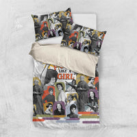 Black History Fight Like A Girl Bedding Set African Feminist Icons and Bold Retro Art Style - Wonder Print Shop