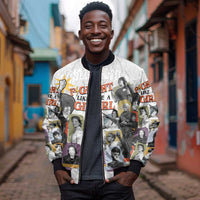 Black History Fight Like A Girl Bomber Jacket African Feminist Icons and Bold Retro Art Style - Wonder Print Shop