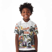 Black History Fight Like A Girl Kid Polo Shirt African Feminist Icons and Bold Retro Art Style - Wonder Print Shop
