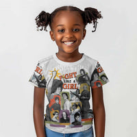 Black History Fight Like A Girl Kid T shirt African Feminist Icons and Bold Retro Art Style - Wonder Print Shop