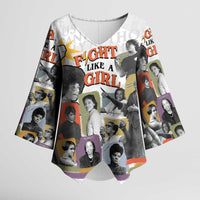 Black History Fight Like A Girl Kimono Sleeve Blouse African Feminist Icons and Bold Retro Art Style - Wonder Print Shop