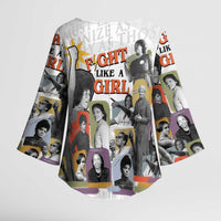 Black History Fight Like A Girl Kimono Sleeve Blouse African Feminist Icons and Bold Retro Art Style - Wonder Print Shop