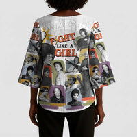 Black History Fight Like A Girl Kimono Sleeve Blouse African Feminist Icons and Bold Retro Art Style - Wonder Print Shop