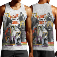 Black History Fight Like A Girl Men Tank Top African Feminist Icons and Bold Retro Art Style - Wonder Print Shop