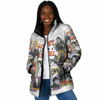 Black History Fight Like A Girl Padded Jacket African Feminist Icons and Bold Retro Art Style - Wonder Print Shop