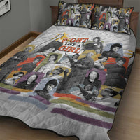 Black History Fight Like A Girl Quilt Bed Set African Feminist Icons and Bold Retro Art Style - Wonder Print Shop