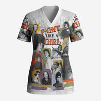 Black History Fight Like A Girl Scrub Top African Feminist Icons and Bold Retro Art Style - Wonder Print Shop