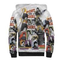 Black History Fight Like A Girl Sherpa Hoodie African Feminist Icons and Bold Retro Art Style - Wonder Print Shop