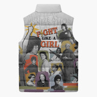 Black History Fight Like A Girl Sleeveless Puffer Jacket African Feminist Icons and Bold Retro Art Style - Wonder Print Shop