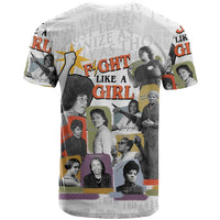 Black History Fight Like A Girl T shirt African Feminist Icons and Bold Retro Art Style - Wonder Print Shop