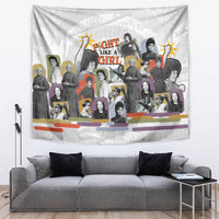 Black History Fight Like A Girl Tapestry African Feminist Icons and Bold Retro Art Style - Wonder Print Shop