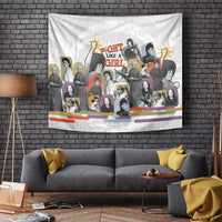 Black History Fight Like A Girl Tapestry African Feminist Icons and Bold Retro Art Style - Wonder Print Shop