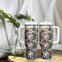 Black History Fight Like A Girl Tumbler With Handle African Feminist Icons and Bold Retro Art Style - Wonder Print Shop