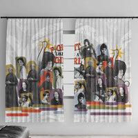 Black History Fight Like A Girl Window Curtain African Feminist Icons and Bold Retro Art Style - Wonder Print Shop