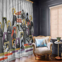 Black History Fight Like A Girl Window Curtain African Feminist Icons and Bold Retro Art Style - Wonder Print Shop