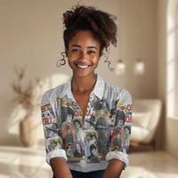 Black History Fight Like A Girl Women Casual Shirt African Feminist Icons and Bold Retro Art Style - Wonder Print Shop