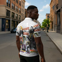 Black History Fight Like A Girl Zipper Polo Shirt African Feminist Icons and Bold Retro Art Style - Wonder Print Shop