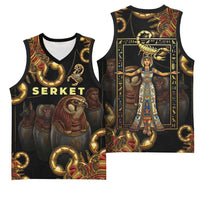 Serket Ancient Egyptian Basketball Jersey with Canopic Jars and Scorpion Motif in Protection