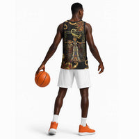 Serket Ancient Egyptian Basketball Jersey with Canopic Jars and Scorpion Motif in Protection