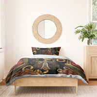 Serket Ancient Egyptian Bedding Set with Canopic Jars and Scorpion Motif in Protection