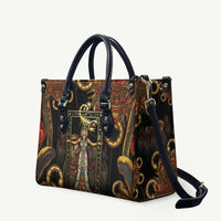 Serket Ancient Egyptian Leather Bag with Canopic Jars and Scorpion Motif in Protection