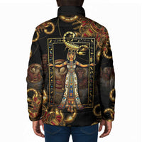 Serket Ancient Egyptian Padded Jacket with Canopic Jars and Scorpion Motif in Protection