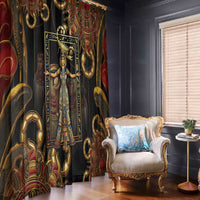 Serket Ancient Egyptian Window Curtain with Canopic Jars and Scorpion Motif in Protection